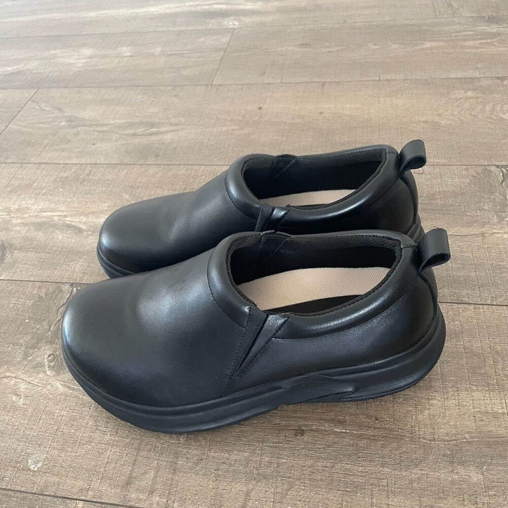 Gdefy Emma Gravity Defyer Clogs Women Shoes Sz 11 Black Leather TB7213FL Comfort
